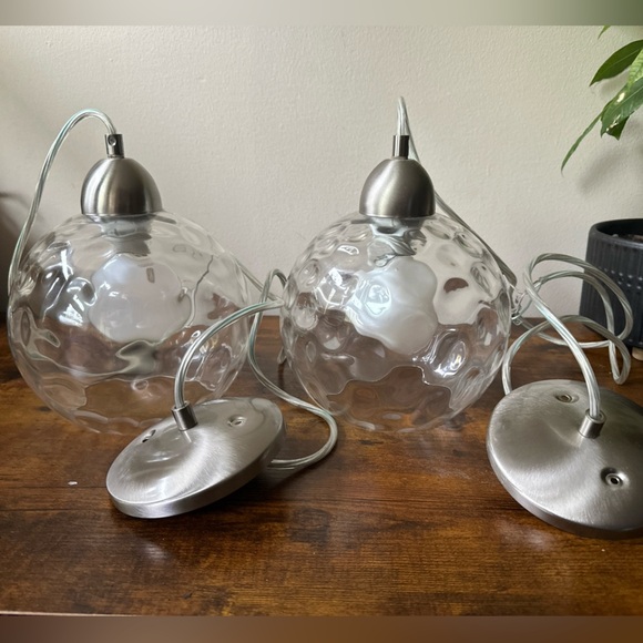 Two (2) Elegant modern pendant lighting Silver Lantern - Picture 2 of 3